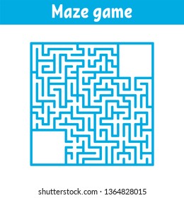 Colored square labyrinth. Game for kids. Puzzle for children. Maze conundrum. Flat vector illustration