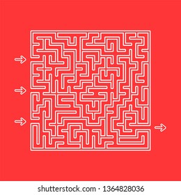 Colored square labyrinth. Game for kids. Puzzle for children. Maze conundrum. Flat vector illustration