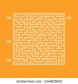 Colored square labyrinth. Game for kids. Puzzle for children. Maze conundrum. Flat vector illustration
