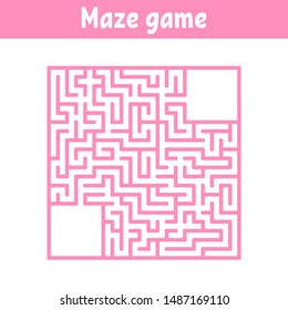 Colored square labyrinth. Game for kids. Puzzle for children. Maze conundrum. Flat vector illustration