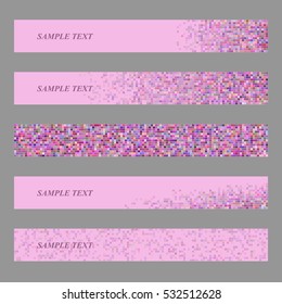 Colored square mosaic web banner template design set
