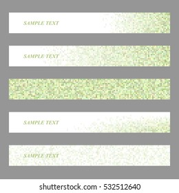 Colored square mosaic web banner design set