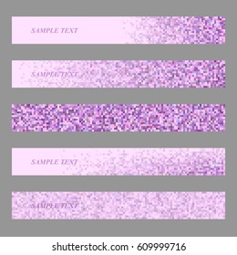 Colored square mosaic web banner template design set