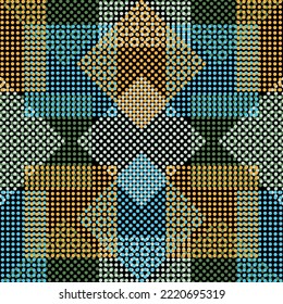 Colored Square Pattern. Abstract grunge square geometric shapes. 