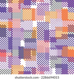 Colored Square Pattern. Abstract grunge square geometric shapes. 