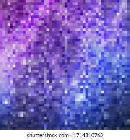 Colored square pattern background - geometrical vector graphic from diagonal squares in blue tones
