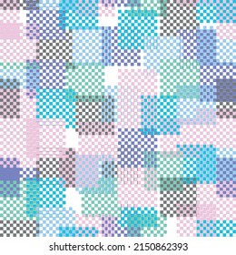 Colored Square Pattern. Rainbow gingham plaid. 