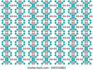 Colored squares at different angles laid out patterns

