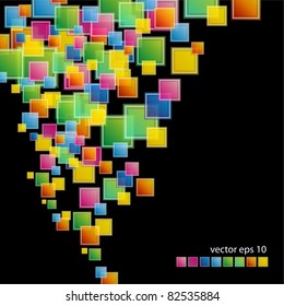 colored squares on a black background