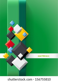 COLORED SQUARES ON GREEN