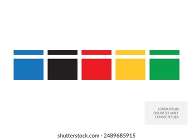 Colored squares on a white background. Design element.