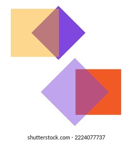 Rombos cuadrados de colores. Elementos comerciales. Plantilla de logotipo. Estrategia empresarial. Ilustración vectorial. Imagen de archivo.