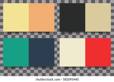 Colored squares with shadow on transparent background. Design element for cover, brochure or flyer. Vector illustration