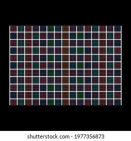 colored squares and white grid. colored squares background
