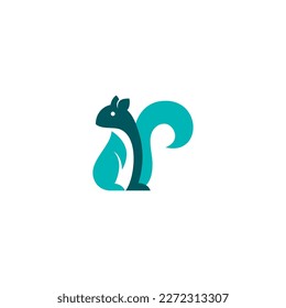 colored squirrel animal logo design on white background