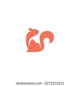 colored squirrel animal logo design on white background
