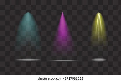 Efectos de iluminación de foco de escenario coloreado