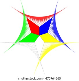 Colored star created from Logo of Order Of The Eastern Star