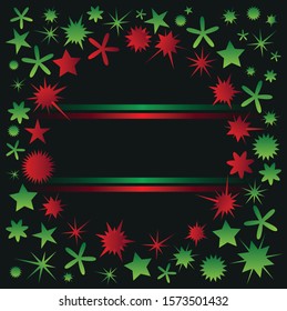 Colored star design. Celebration card. Christmas star. Space elements. Glowing things. 