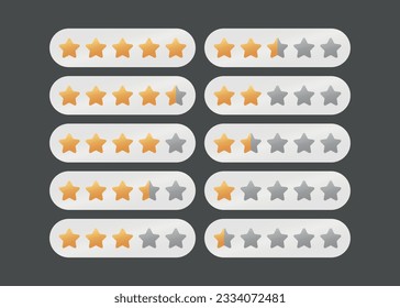 Colored star rating. Vector illustration.