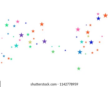Colored Stars Confetti Vector Magic Cosmic Garland. Cool Christmas Lights, Gamour Sparkles Glitter for Birthday Party Hipster Frame. Noble Rich New Year Holiday Premium Texture Star Dust Explosion