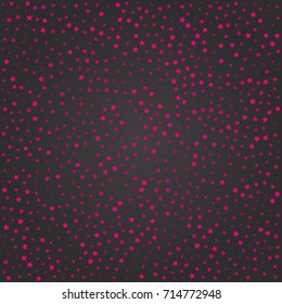 Colored stars in the dark sky. The concept of the holiday, the happiness of the new year. Vector illustration.