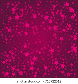 Colored stars in the dark sky. The concept of the holiday, the happiness of the new year. Vector illustration.