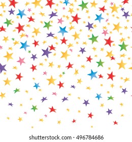 Colored stars with a gradient, transparent seamless background. Vector illustration