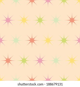 colored stars seamless pattern
