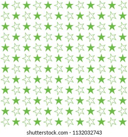 Colored stars seamless pattern, green stars vector illustration