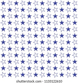 Colored stars seamless pattern, navy blue stars vector illustration