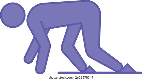 Colored Starting Block Icon. Vector Illustration. Device for Supporting Sprinter's Feet at the Start of the Race. Sport, Competition, Runner. Running Concept