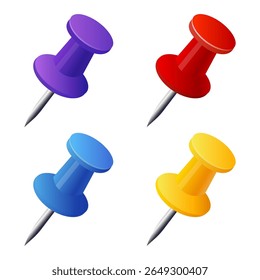 colored stationery buttons. office supplies. Vector illustration