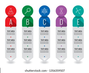 colored stick infographic with science symbols