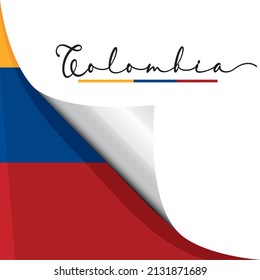 Farbige Aufkleber mit der Flagge Kolumbiens Vektorgrafik