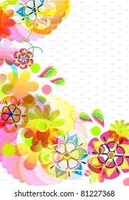 Colored sticker, label, design element over white, vector