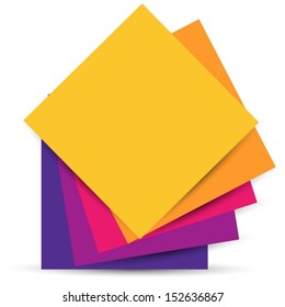 Colored sticker note isolated on white background. Vector illustration
