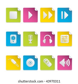Colored Sticker Square - Audio Equipment Set. For multiple applications. See more in my portfolio...