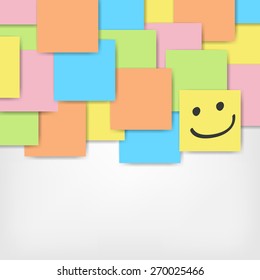 colored stickers background with smile. vector illustration - eps 10