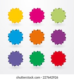 colored stickers in the shape of stars