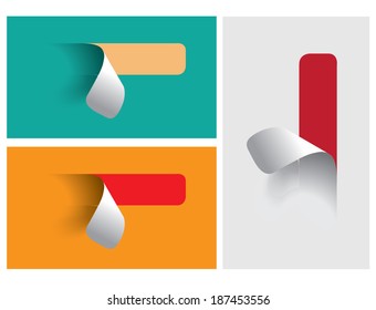 Colored stickers for various options. Set of vector illustrations