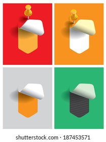 Colored stickers for various options. Set of vector illustrations