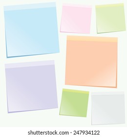 colored sticky notes isolated on white background