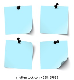 colored sticky papers with black pin needle