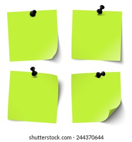 colored sticky papers with black pin needle