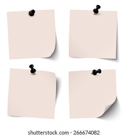 colored sticky papers with black pin needle