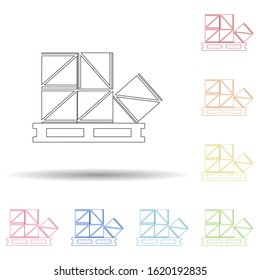 Colored stock box in multi color style icon. Simple thin line, outline vector of web icons for ui and ux, website or mobile application