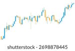 Colored stock market chart template and quotes on a white background