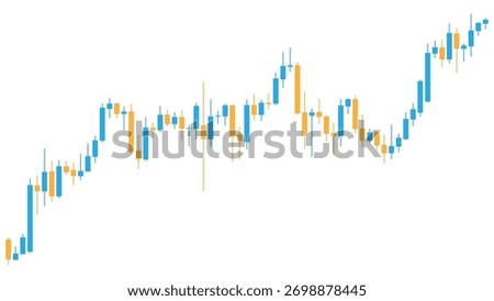 Colored stock market chart template and quotes on a white background
