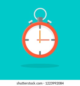 The colored stopwatch is shown on a blue background.
